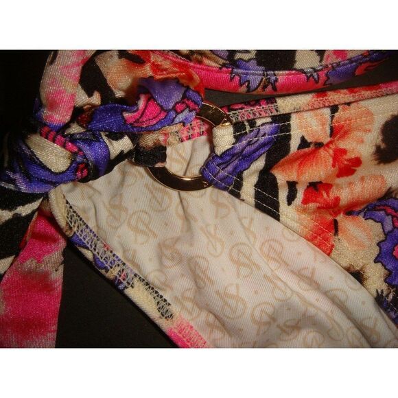 Victoria's Secret 36D BIKINI+M/L COVER UP/dress Floral Orchid Animal Print Zebra - Picture 5 of 9